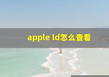 apple ld怎么查看